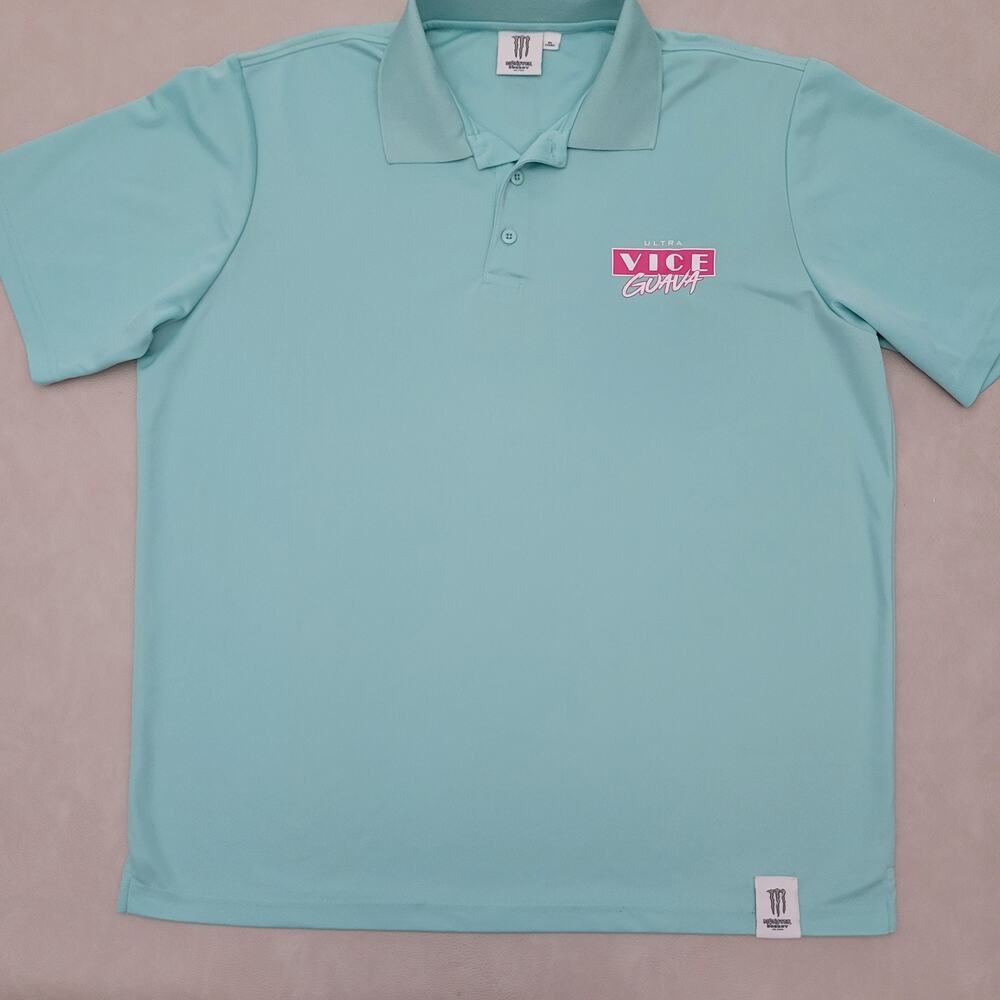 Monster Energy Polo Shirt Mens Extra Large Green Vice Guava South Beach Miami
